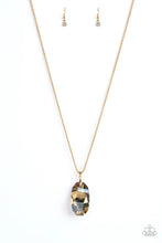 Load image into Gallery viewer, Gemstone Grandeur- Gold Necklace- Paparazzi Accessories