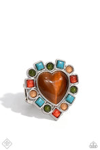 Load image into Gallery viewer, Desertscape Decadence- Brown Heart Ring- Paparazzi Accessories