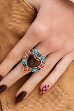 Load image into Gallery viewer, Desertscape Decadence- Brown Heart Ring- Paparazzi Accessories