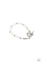 Load image into Gallery viewer, Following My Heart- White Heart Bracelet- Paparazzi Accessories