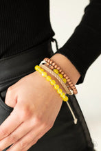 Load image into Gallery viewer, Down HOMESPUN- Yellow Bracelet -Paparazzi Accessories