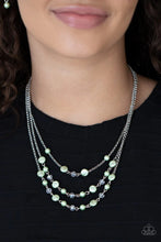Load image into Gallery viewer, Let The Record GLOW - Green Necklace- Paparazzi Accessories