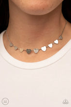 Load image into Gallery viewer, Dainty Desire- Silver Heart Choker Necklace- Paparazzi Accessories