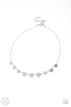 Load image into Gallery viewer, Dainty Desire- Silver Heart Choker Necklace- Paparazzi Accessories