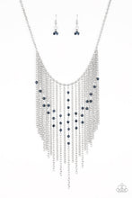 Load image into Gallery viewer, First Class Fringe - Blue Necklace- Paparazzi Accessories