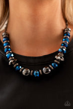 Load image into Gallery viewer, Interstellar Influencer - Blue Necklace- LIFE OF THE PARTY- Paparazzi Accessories