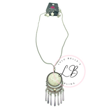 Load image into Gallery viewer, Rural Rustler - White Stone Necklace- Paparazzi Accessories
