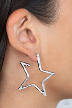 Load image into Gallery viewer, All-Star Attitude- Silver Star Earrings- Paparazzi Accessories
