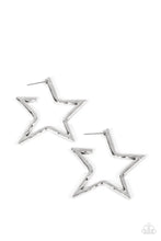 Load image into Gallery viewer, All-Star Attitude- Silver Star Earrings- Paparazzi Accessories
