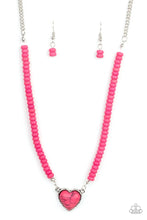 Load image into Gallery viewer, Country Sweetheart - Pink Heart Stone Necklace- Paparazzi Accessories
