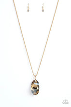 Load image into Gallery viewer, Gemstone Grandeur- Gold Necklace- Paparazzi Accessories
