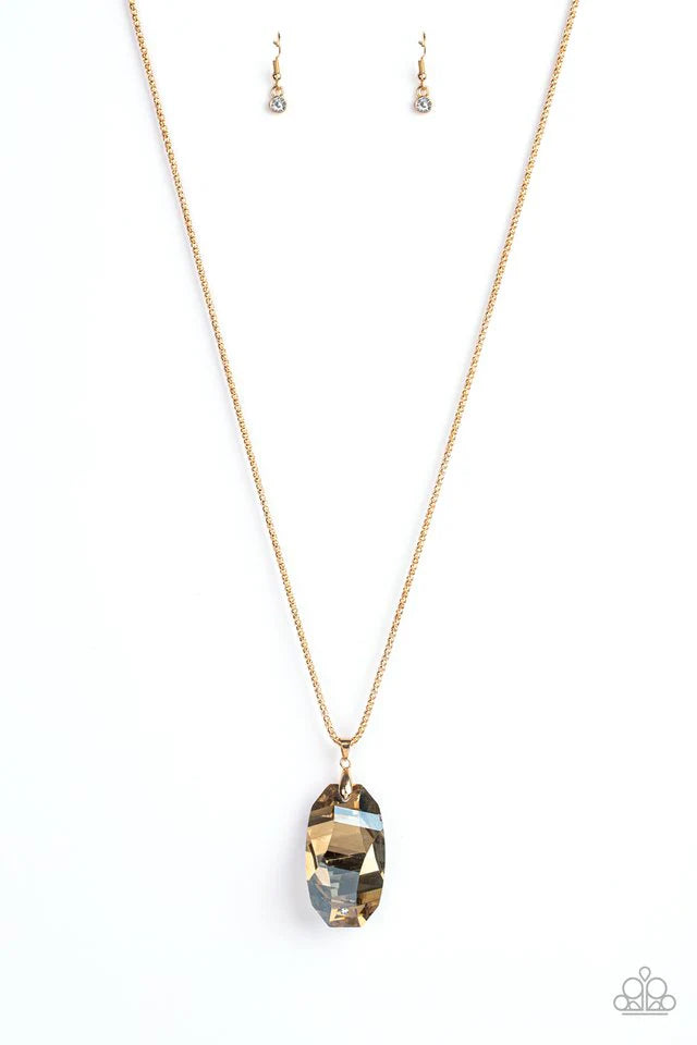 Gemstone Grandeur- Gold Necklace- Paparazzi Accessories