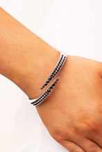 Load image into Gallery viewer, Sideswiping Shimmer- Blue Bracelet- Paparazzi Accessories
