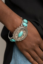 Load image into Gallery viewer, Canyon Heirloom- Blue Stone Cuff Bracelet- Paparazzi Accessories
