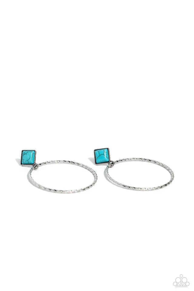 Canyon Circlet- Blue Earrings - Paparazzi Accessorie