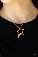 Load image into Gallery viewer, Light Up The Sky- Gold Star Necklace- Paparazzi Accessories
