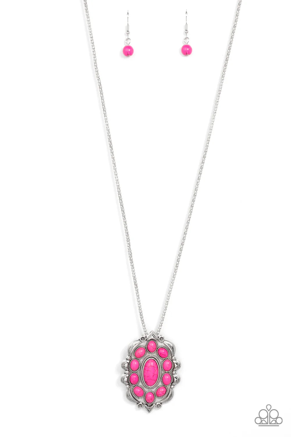 Mojave Medallion - Pink Necklace- Paparazzi Accessories