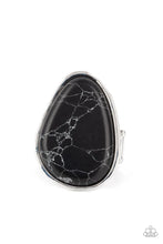 Load image into Gallery viewer, Marble Mecca - Black Stone Ring - Paparazzi Accessories
