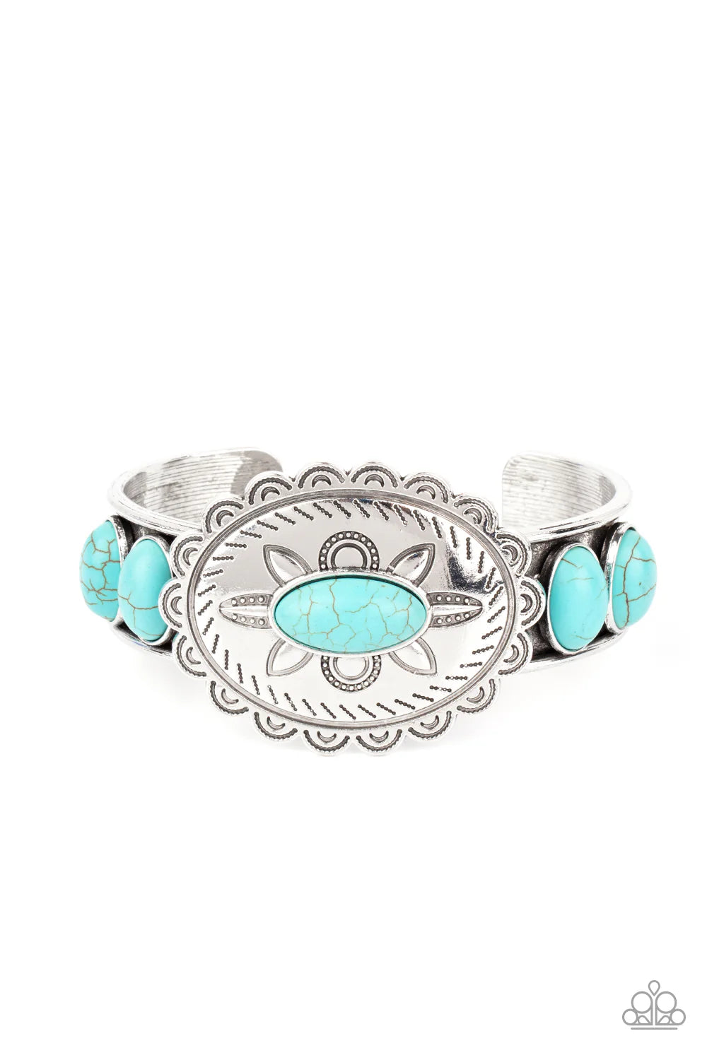 Canyon Heirloom- Blue Stone Cuff Bracelet- Paparazzi Accessories