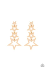 Load image into Gallery viewer, Superstar Crescendo- Gold Star Earrings- Paparazzi Accessories
