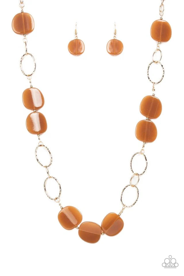 Posh Promenade- Brown Necklace- Paparazzi Accessories