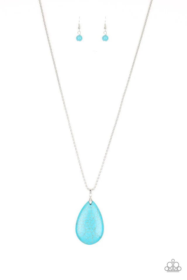 Sedona Sandstone - Blue Stone Necklace- Paparazzi Accessories