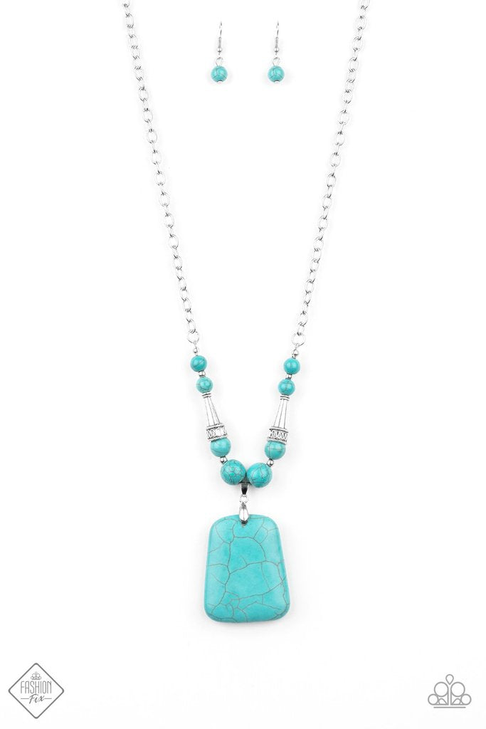 Sandstone Oasis- Blue Stone Necklace- Paparazzi Accessories