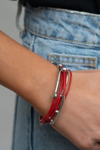 Load image into Gallery viewer, Magnetically Modern- Red Bracelet -Paparazzi Accessories
