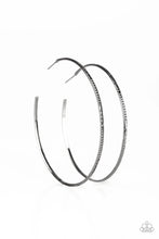 Load image into Gallery viewer, Sleek Fleek- Black Gunmetal Hoop Earrings- Paparazzi Accessories
