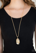 Load image into Gallery viewer, Gemstone Grandeur- Gold Necklace- Paparazzi Accessories
