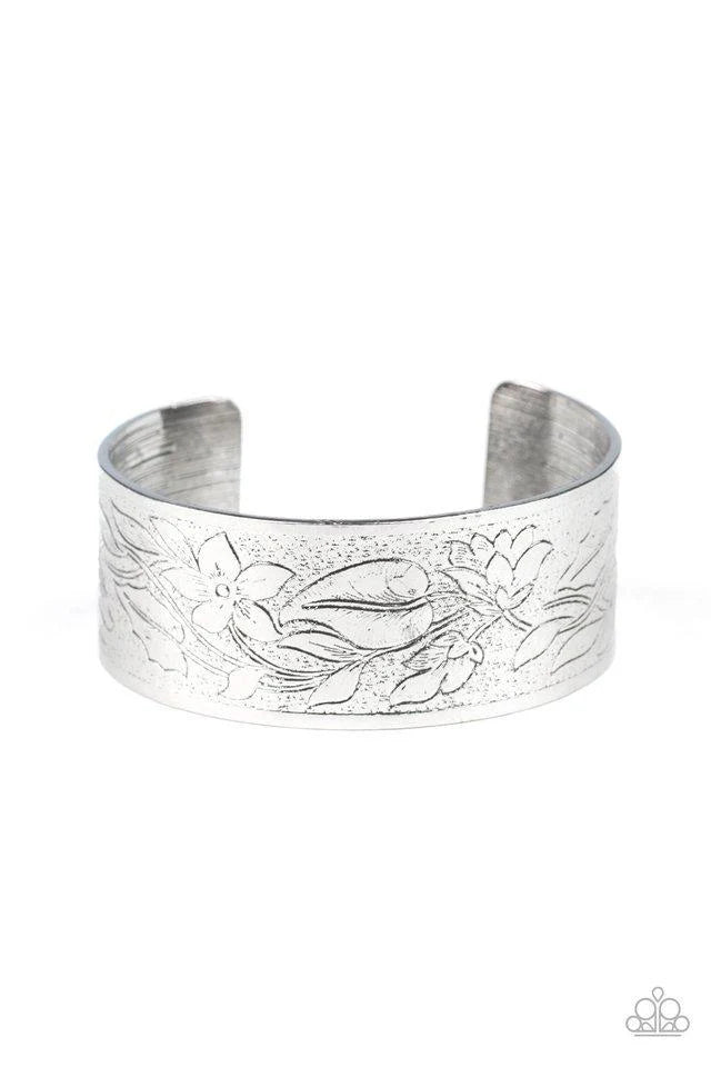 Garden Variety- Silver Cuff Bracelet- Paparazzi Accessories