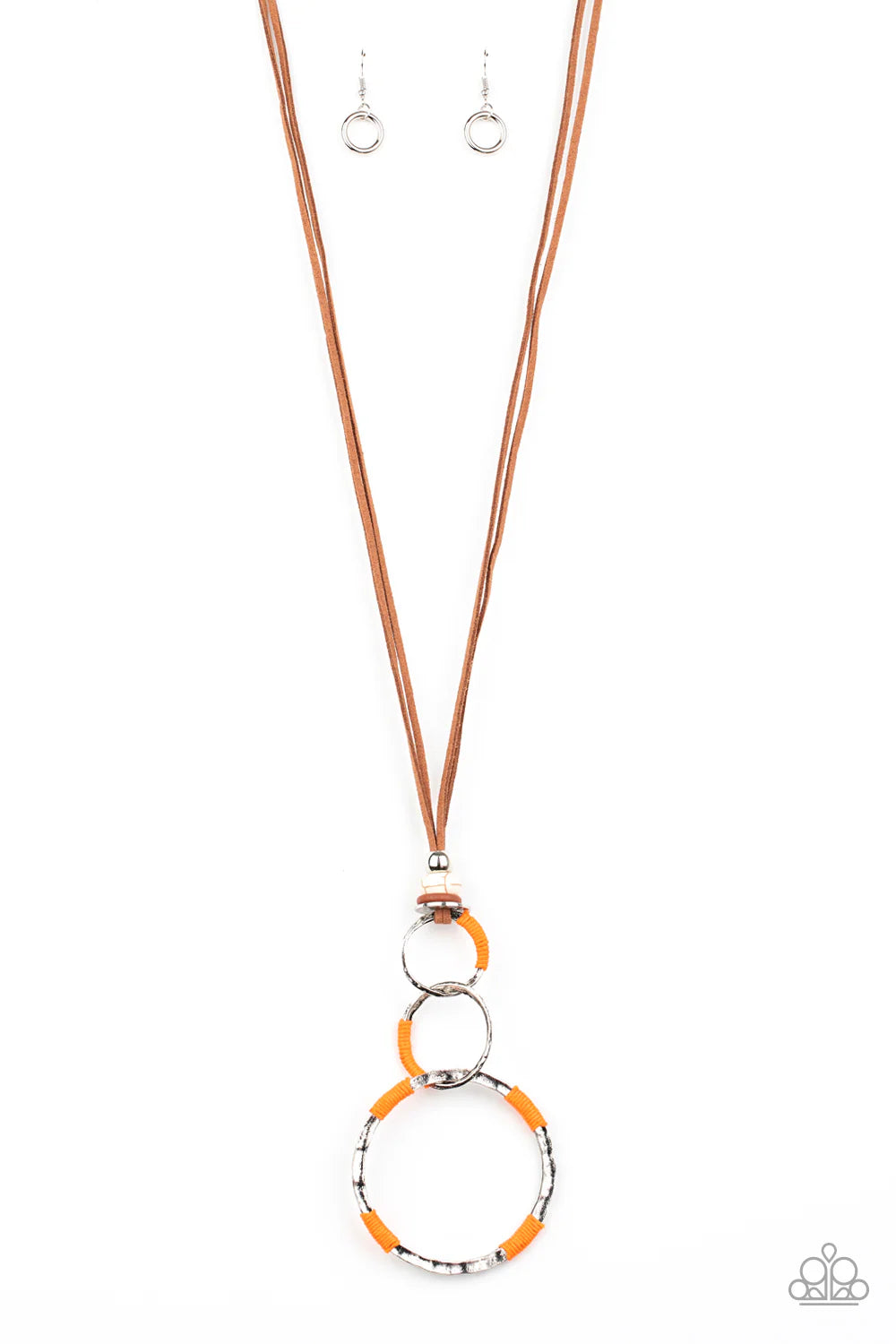 Rural Renovations- Orange Suede Necklace- Paparazzi Accessories