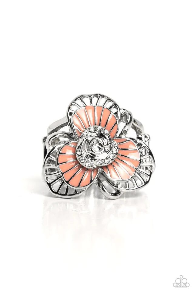 Tropical Trillium- Orange Ring- Paparazzi Accessories