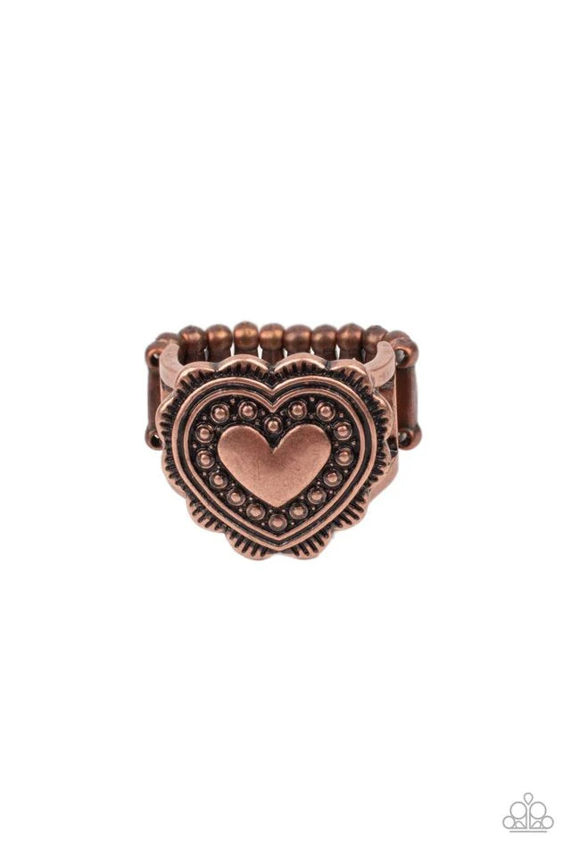 Southern Soulmate - Copper Heart Ring- Paparazzi Accessories