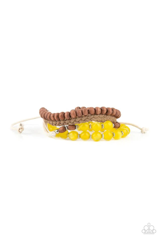 Down HOMESPUN- Yellow Bracelet -Paparazzi Accessories