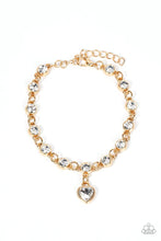 Load image into Gallery viewer, Truly Lovely- Gold Heart Bracelet- Paparazzi Accessories
