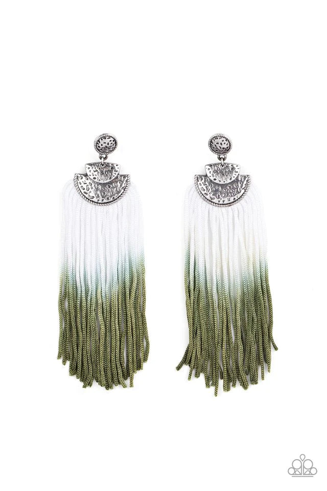 DIP It Up- Green Earrings- Paparazzi Accessories