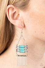 Load image into Gallery viewer, Tribal Tapestry - Blue Earrings- Paparazzi Accessories

