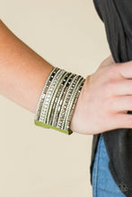 Load image into Gallery viewer, Wham Bam Glam- Green Bracelet Wrap- Paparazzi Accessories
