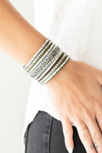 Load image into Gallery viewer, Rhinestone Rumble - Green Wrap Bracelet- Paparazzi Accessories
