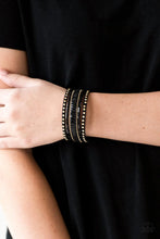 Load image into Gallery viewer, Rock Star Rocker- Gold Wrap Bracelet- Paparazzi Accessories
