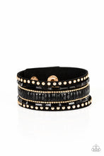 Load image into Gallery viewer, Rock Star Rocker- Gold Wrap Bracelet- Paparazzi Accessories
