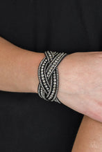 Load image into Gallery viewer, Bring On The Bling- Black Wrap Bracelet- Paparazzi Accessories
