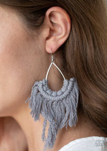 Load image into Gallery viewer, Wanna Piece Of MACRAME? - Silver Earrings- Paparazzi Accessories

