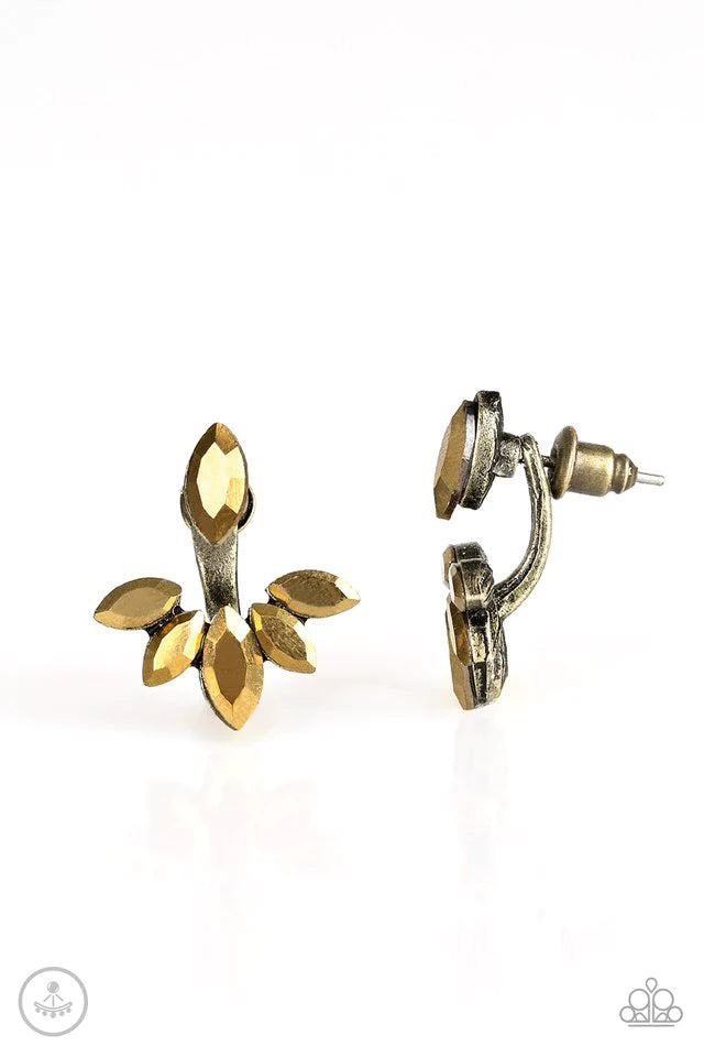 Radical Refinement- Brass Earrings- Paparazzi Accessories