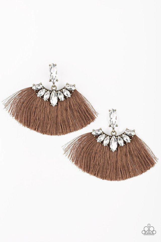 Formal Flair- Brown Fringe Earrings- Paparazzi Accessories