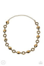 Load image into Gallery viewer, Rhinestone Rollout- Brass Choker Necklace- Paparazzi Accessories
