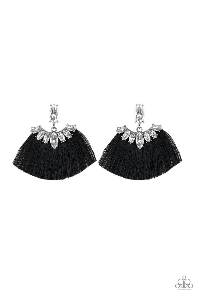 Formal Flair- Black Fringe Earrings- Paparazzi Accessories