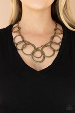 Load image into Gallery viewer, Dizzy With Desire- Brass Necklace- Paparazzi Accessories
