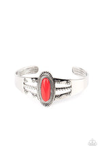 Load image into Gallery viewer, Wanderlust Walkabout - Red Stone Cuff Bracelet- Paparazzi Accessories
